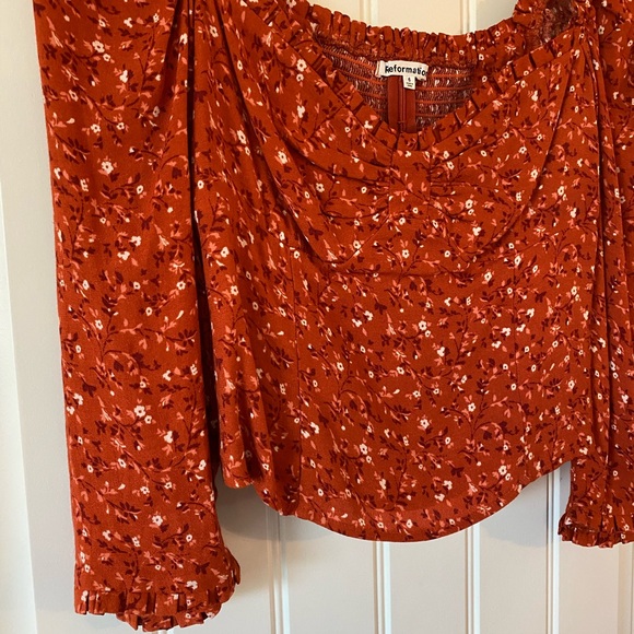 Reformation Rust Floral Meriah Top - Picture 4 of 8